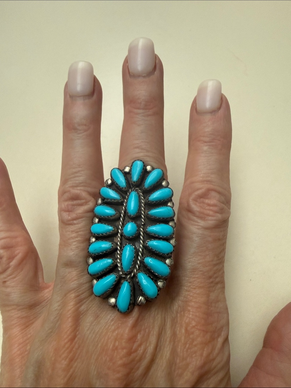 Paul Jones Turquoise Cluster Sterling Silver Ring